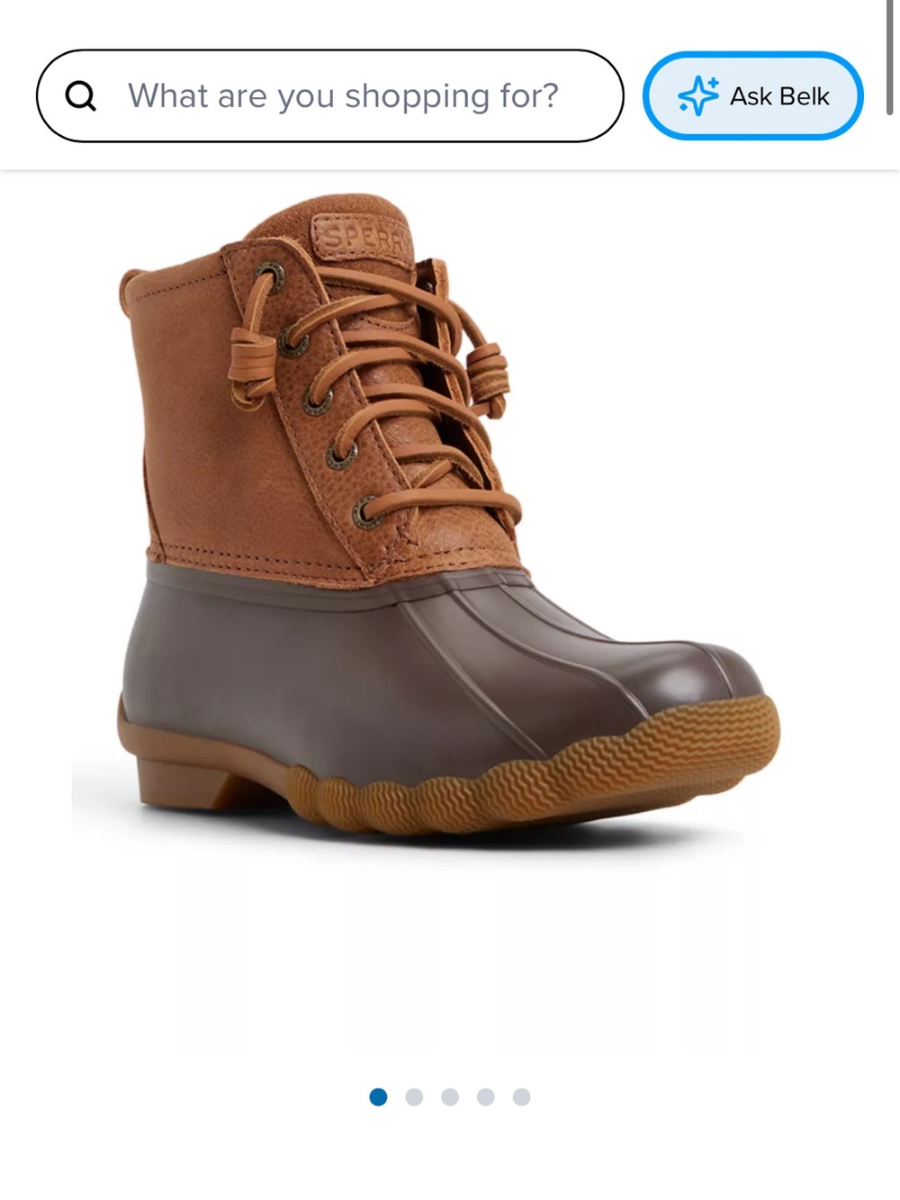 Sperry Brown and Tan Waterproof Duck Boot